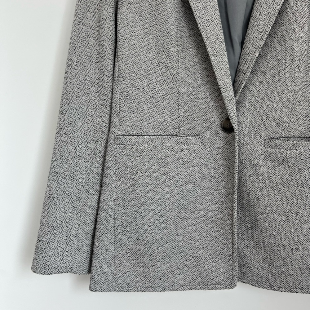 Loft 0P Gray Herringbone Blazer - Picture 4 of 7